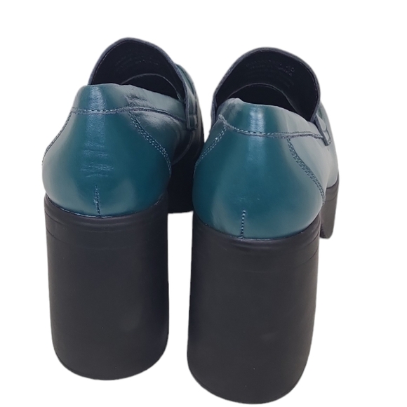 FREE PEOPLE Zoe Platform Loafer in Jade Leather - Picture 5 of 7